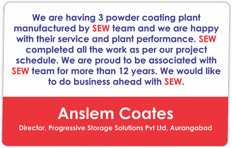 SEW Surface Coating Pvt. Ltd., Manufacturer, Supplier Of Powder Coating Plants, Surface Coating Plants, Surface Coating Machinery
